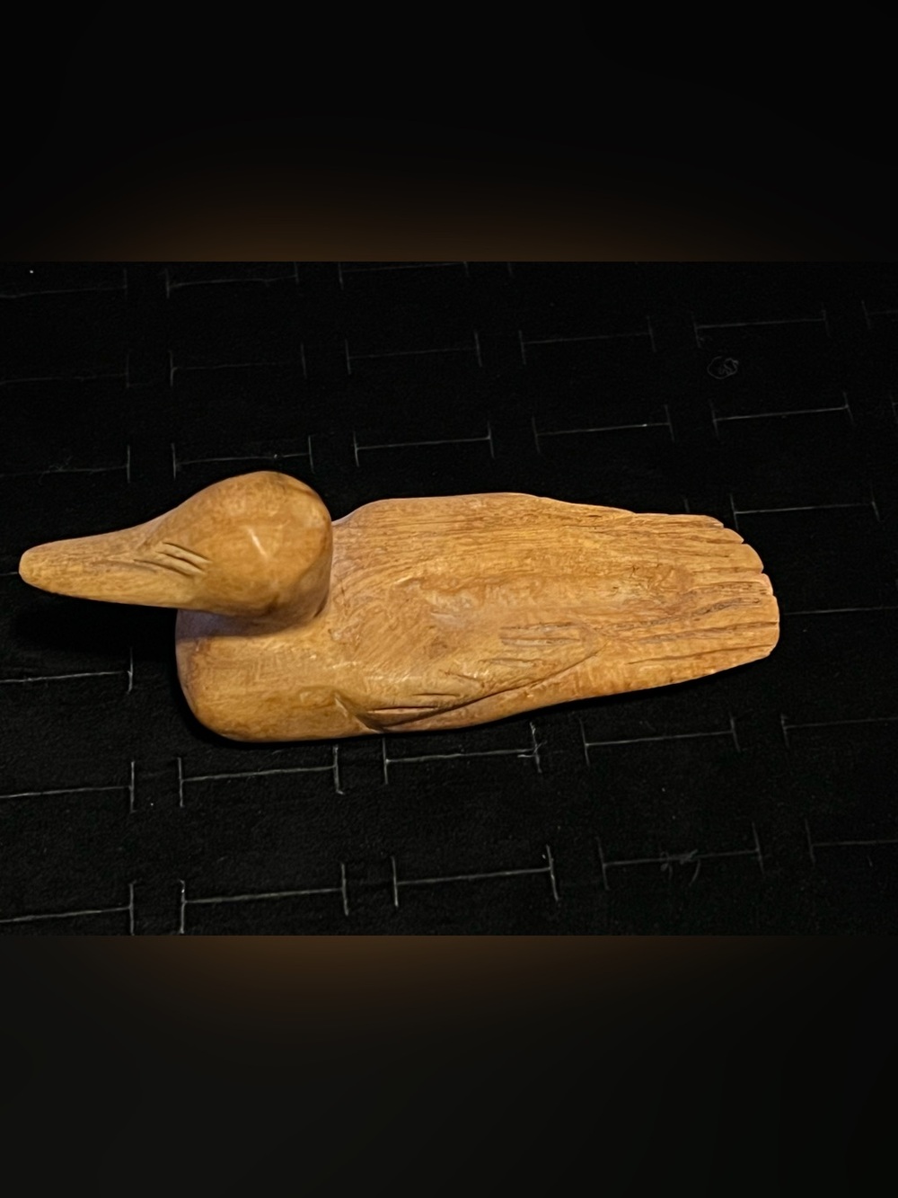 Vintage Hand Carved 5” Wooden duck Signed